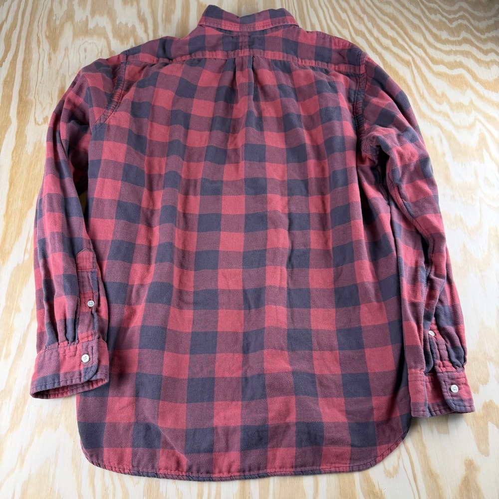 Polo Ralph Lauren Mens XXL Classic Fit Indigo Buffalo Plaid Flannel Shirt Red - Picture 2 of 7